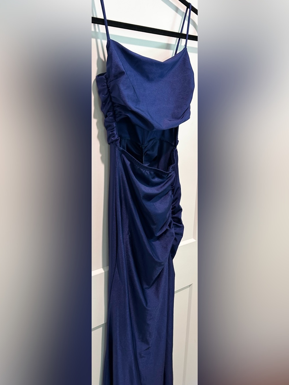 Windsor Cobalt Blue Cutout Ruched Maxi Dress XS Formal Wedding Guest Prom Gown - Picture 6 of 8